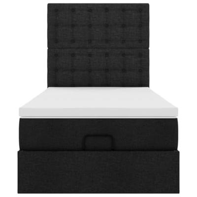 Bed met matras 100x200 cm stof zwart