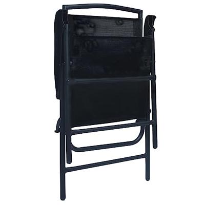 Tuinstoelen inklapbaar 2 st textileen zwart
