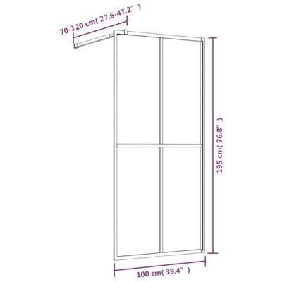 Inloopdouchewand transparant 100x195 cm ESG-glas goudkleurig - thumbnail