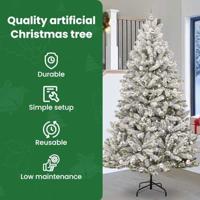 Kunstkerstboom met 300 LED Groen en Wit 270 cm PVC en Metaal - thumbnail