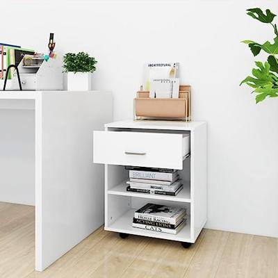 VidaXL Rolkast 46x36x59 cm bewerkt hout wit