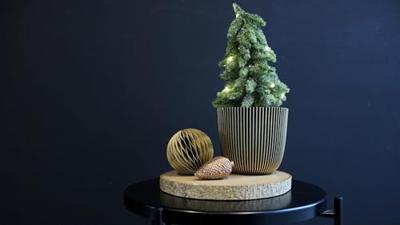 Capi 'made with' groove bol bloempot 21.5x20 cm zwart goud