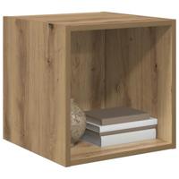 Wandkast artisanaal eikenkleurig 37 x 37 x 37 cm Bewerkt hout - thumbnail