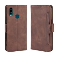 Voor Galaxy A10s portemonnee stijl huid voelen kalf patroon lederen draagtas met aparte kaartsleuf (bruin) - thumbnail