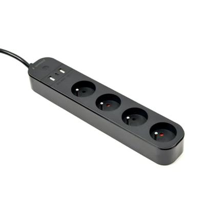 Slimme 4-voudige stekkerdoos met USB laadpoorten, met Penaarde