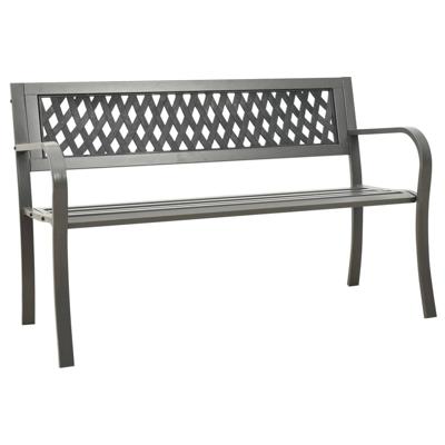 VidaXL Tuinbank 125 cm staal grijs