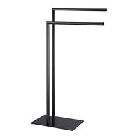 Handdoekrek Sealskin Tube 2-armig Vrijstaand Zwart - thumbnail
