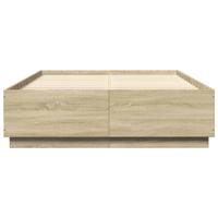 Bedframe bewerkt hout sonoma eikenkleurig 150x200 cm - thumbnail