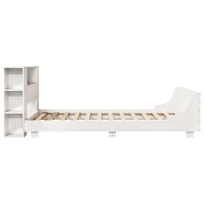 Bedframe zonder matras massief grenenhout wit 120x200 cm