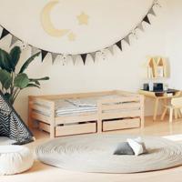 Kinderbedframe met lades 70x140 cm massief grenenhout - thumbnail