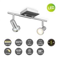 Home sweet home LED opbouwspot Stone 2 lichts ↔ 33,5 cm - mat staal - thumbnail