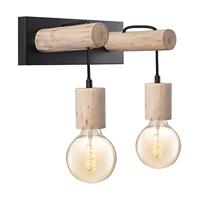 Light depot - wandlamp Billy 2 lichts - hout / metaal - Outlet - thumbnail