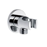 Xellanz Wandaansluitbocht met handdouchehouder rond 1/2" chroom - thumbnail