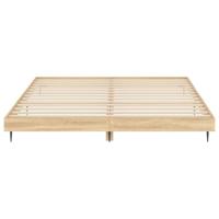 Bedframe bewerkt hout sonoma eikenkleurig 180x200 cm - thumbnail