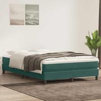 Boxspring zonder matras fluweel donkergroen 140x210 cm - thumbnail