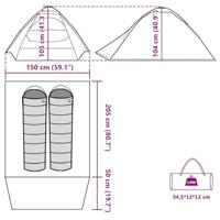 VidaXL Koepeltent 2-persoons waterdicht verduisterend stof wit - thumbnail