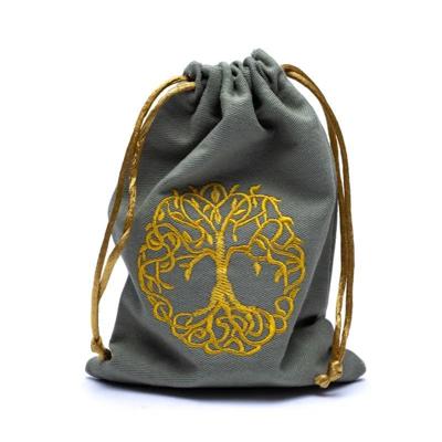 Katoenen Tasje Levensboom Groen/Grijs - 19 x 13 cm Katoenen Tasje Levensboom Groen/Grijs - 19 x 13 cm