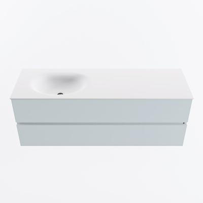 MONDIAZ VICA 140cm badmeubel onderkast Clay 2 lades. Wastafel MOON links 1 kraangat, kleur Talc.