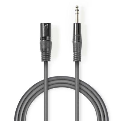 Nedis COTH15100GY50 Gebalanceerde Xlr-audiokabel Xlr 3-pins Male - 6,35 Mm Male 5,0 M Grijs