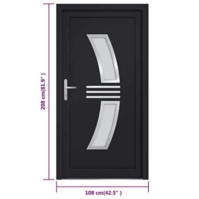 Voordeur 108x208 cm PVC antracietkleurig - thumbnail