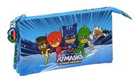 Pennenetui met 3 vakken PJ Masks Blauw 22 x 12 x 3 cm - thumbnail