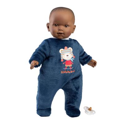 Babypop Zareb met blauwe onesie - 42 cm