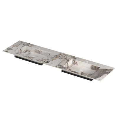 INK Post Wastafel keramische slab envelop bak dubbel 2 kraangaten 180x45x1 Island glossy INK Post Wastafel keramische slab envelop bak dubbel 2 kraangaten 180x45x1 Island glossy