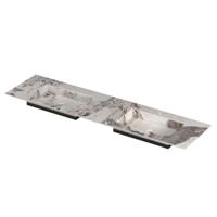 INK Post Wastafel keramische slab envelop bak dubbel 2 kraangaten 180x45x1 Island glossy - thumbnail