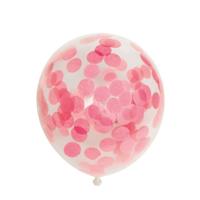 Globos Confetti ballonnen papieren confetti baby roze 30cm, 6st. - thumbnail