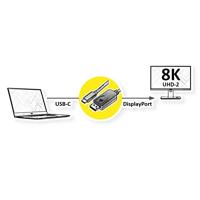 Roline 11.04.5837 USB-C-displaykabel USB-C / DisplayPort Adapter USB-C stekker, DisplayPort-stekker 3.00 m Zwart - thumbnail