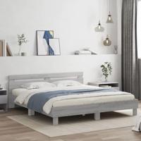 Bedframe met hoofdeinde en LED-licht grijs sonoma 180x200 cm - thumbnail