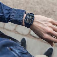 Horloge Uniseks Casio CALCULATOR Blauw Zwart (Ø 35 mm) - thumbnail