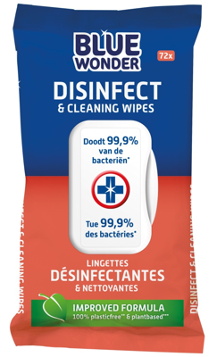 Blue Wonder Disinfect Schoonmaakdoekjes Blue Wonder Disinfect Schoonmaakdoekjes