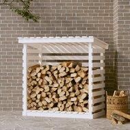 VidaXL Haardhoutrek 108x73x108 cm massief grenenhout wit