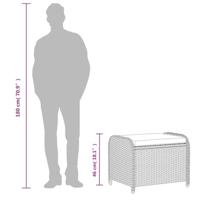 Tuinkruk met kussen 58x46x46 cm poly rattan bruin - thumbnail