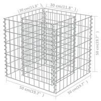 Gabion plantenbak verhoogd 50x50x50 cm gegalvaniseerd staal - thumbnail