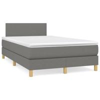 Boxspring met matras stof donkergrijs 120x190 cm - thumbnail