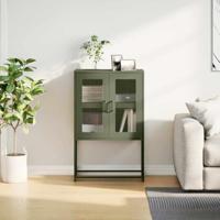 Hoge kast 68x39x107 cm staal olijfgroen - thumbnail