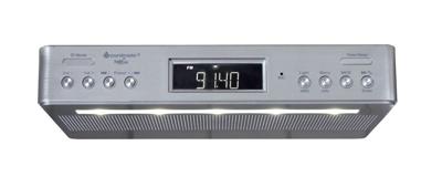 soundmaster UR2045 Under Cabinet Bluetooth/FM/DAB/DAB+ keukenradio met ledverlichting, dubbel alarm en kooktimer, zilver