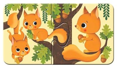 Ravensburger dieren en hun kleintjes puzzel, 9x2st.