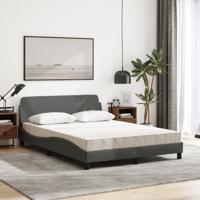 Bed met matras stof donkergrijs 140x190 cm - thumbnail