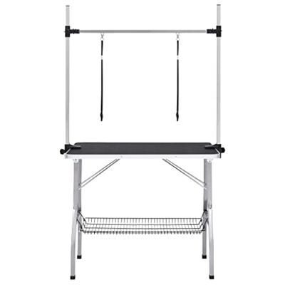 Hondentrimtafel verstelbaar met 2 lussen en opbergschap