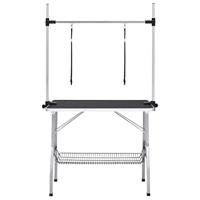 Hondentrimtafel verstelbaar met 2 lussen en opbergschap - thumbnail