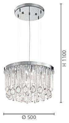 Stars of Light HanglampCalaonda 50cm 7-lichts met kristal - 93425