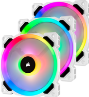 Corsair LL120 White RGB LED PWM fan - 3 Fan Pack case fan 3 stuks, 4-pins PWM fan-connector - thumbnail