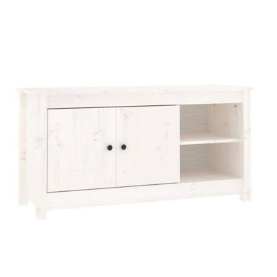 Tv-meubel 103x36,5x52 cm massief grenenhout wit