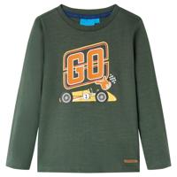 VidaXL Kindershirt met lange mouwen 128 donkergroen - thumbnail