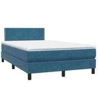 Boxspring met matras fluweel donkerblauw 120x210 cm - thumbnail