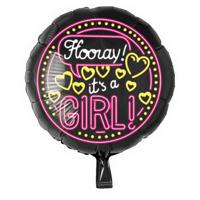Neon Folieballon It&apos;s a girl - 46cm - thumbnail