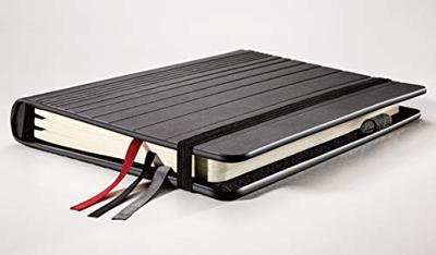 Sigel SI-CF110 Business Organiser Conceptum Flex Kunstleer, A4, Zwart, Leeg, 3 Metalen Geleiders Elastieksluiting, Pennenlus En